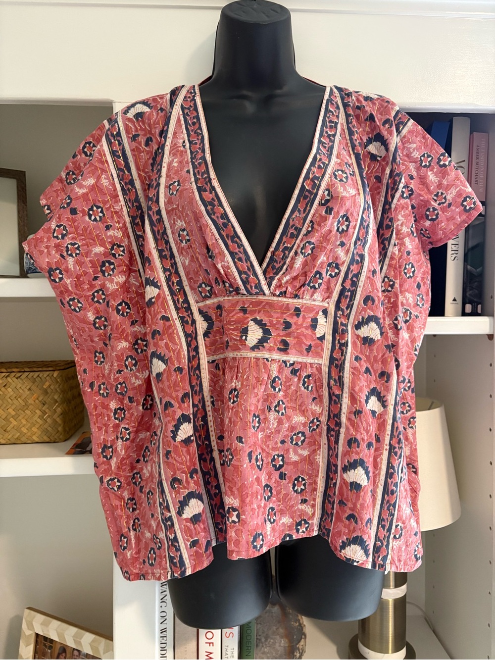 Emerson Fry India Collection Women's Top in Dusty Rose Print